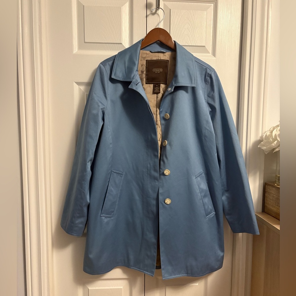 Coach Light Blue Trench Coat